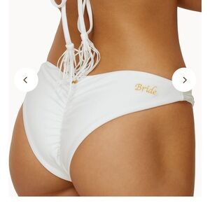 White Bridal Bikini Bottoms